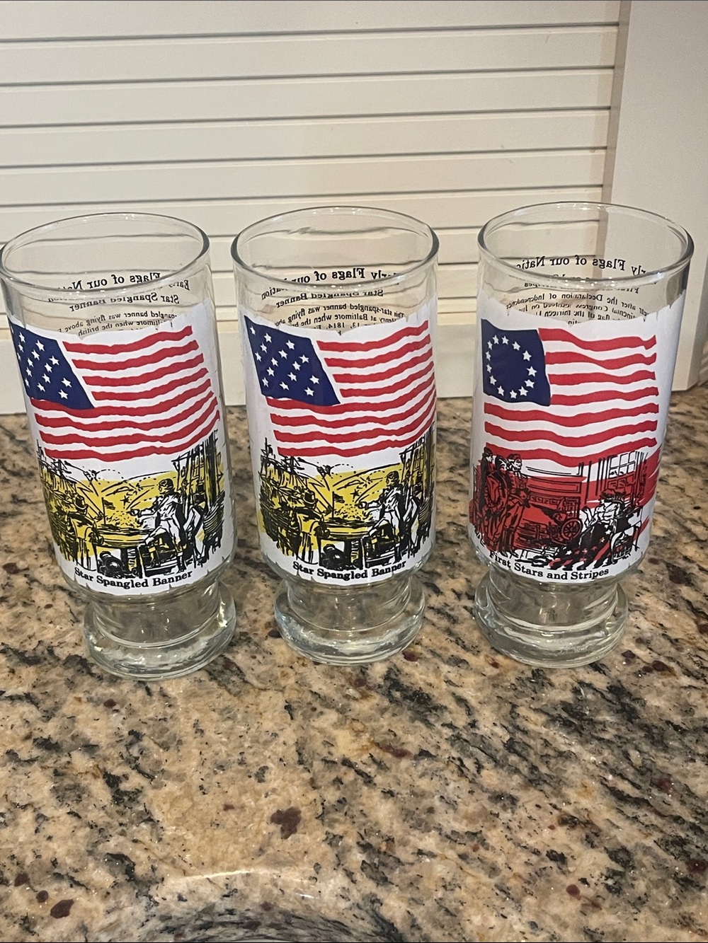 Vintage 1973 Pittsburgh Press Bicentennial Collection Star Spangled Banner Glass